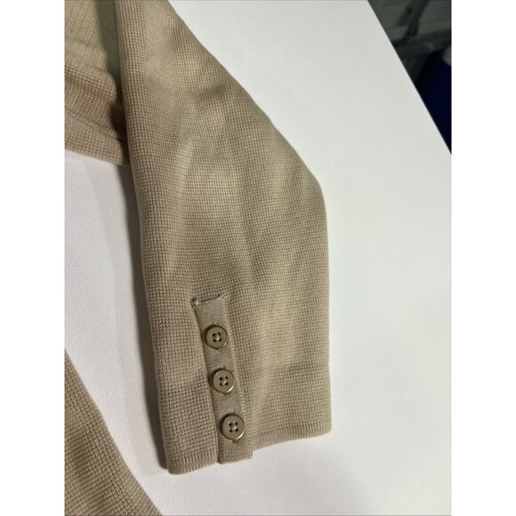 *TALBOTS Tan Cardigan Sweater Jacket Shawl Collar Blazer SzXL - Picture 4 of 9